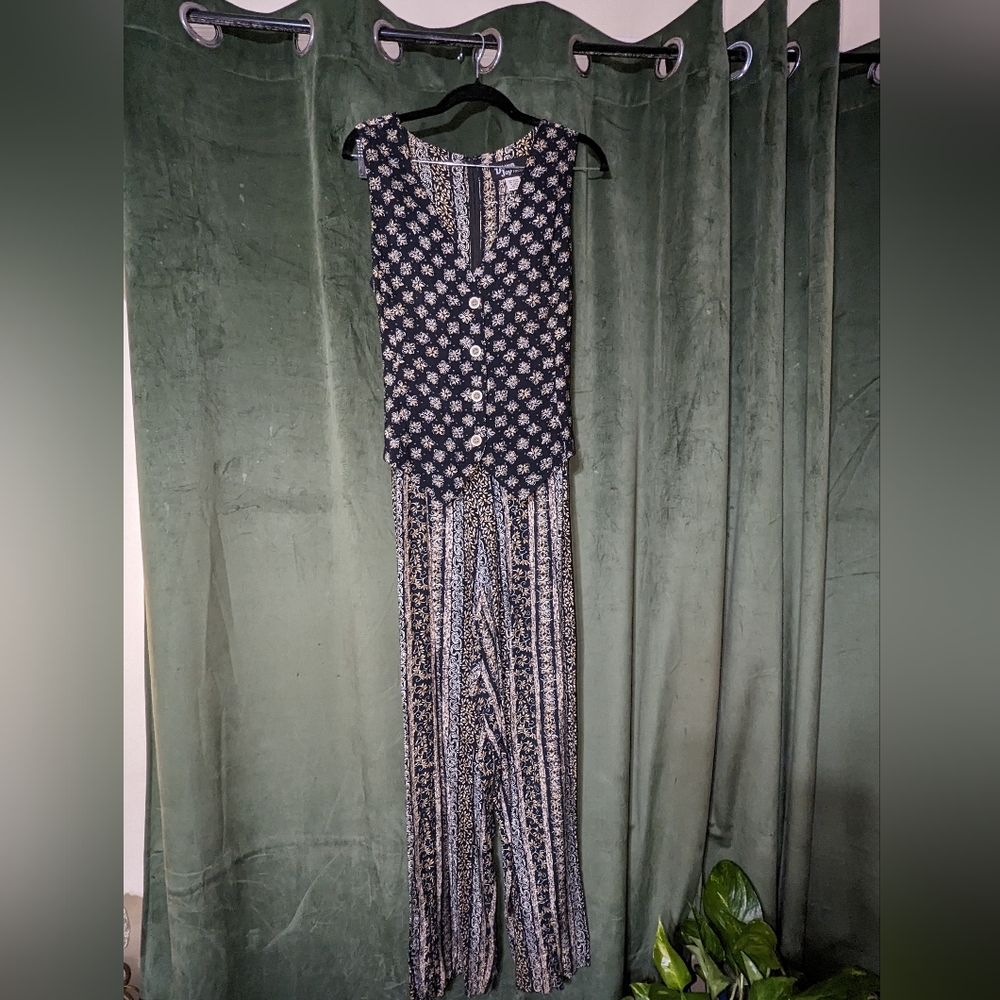 Vintage Pantsuit With Tie Waist